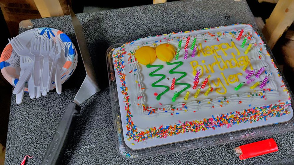 Tyler Thorn’s birthday cake in December 2024