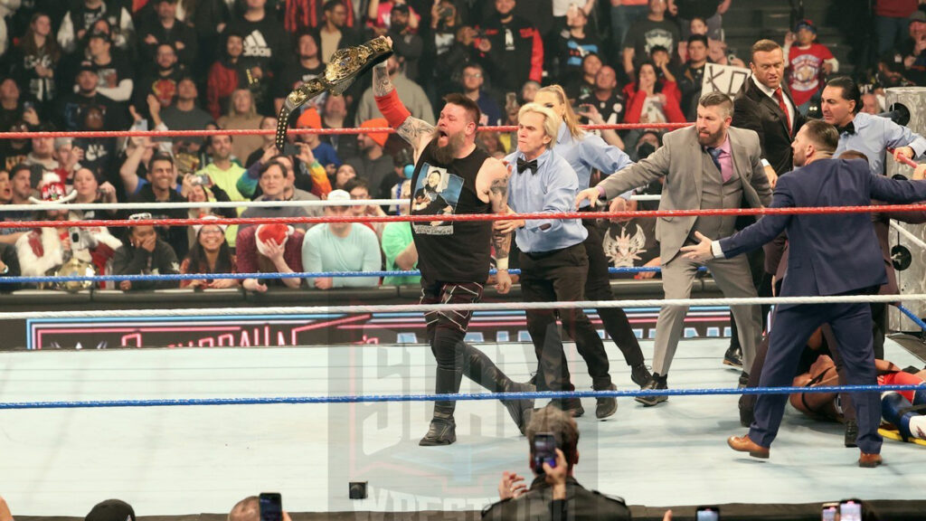 Post-match, Kevin Owens attacks Cody Rhodes at WWE Saturday Night's Main Event on Saturday, December 14, 2024, at the Nassau Veterans Memorial Coliseum in Uniondale, New York. Photo by George Tahinos, georgetahinos.smugmug.com