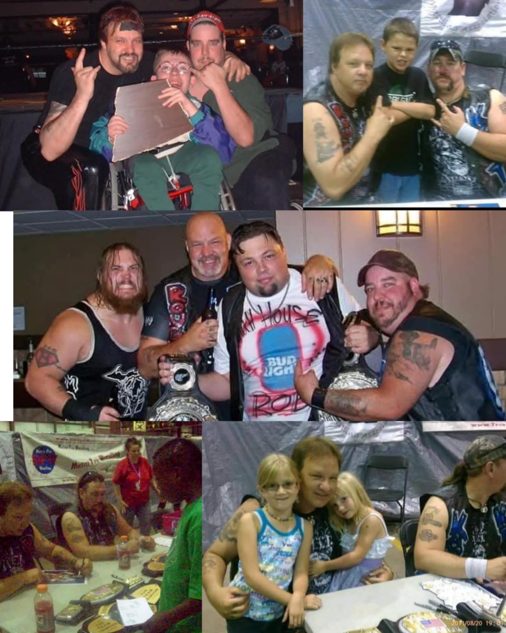 A collage of RoughHouse Rob photos.