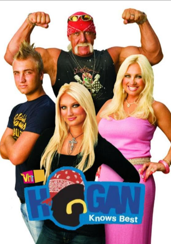 Hogan Knows Best promo photo with Hulk and Linda Hogan and their son, Nick, and daughter, Brooke.