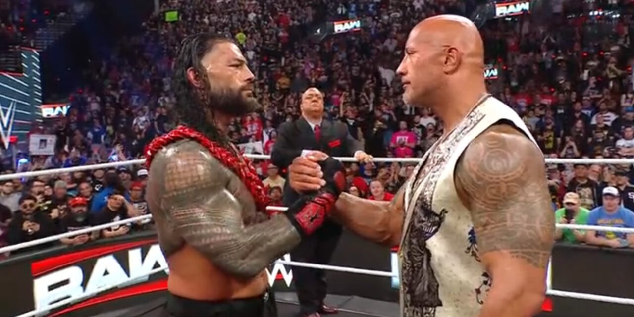 WWE Raw: The Rock came to chew gum and give hugs and he was all out of gum