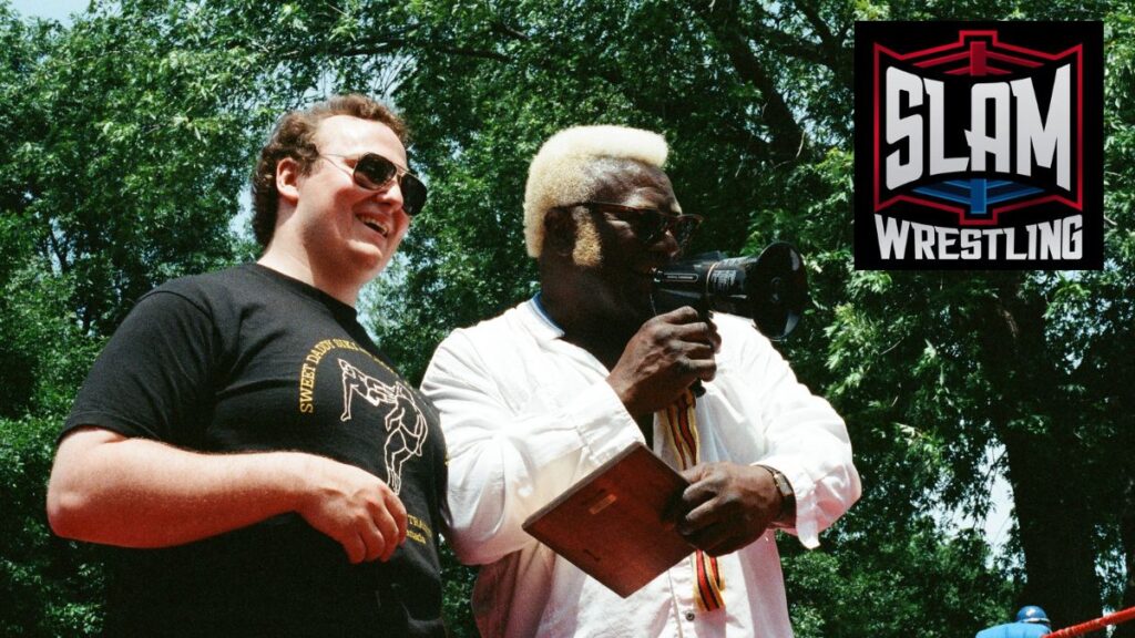 Trainers Ron Hutchison and Sweet Daddy Siki at an outdoor event. Photo by Mike Mastrandrea, https://www.instagram.com/mikemastrandrea_photography