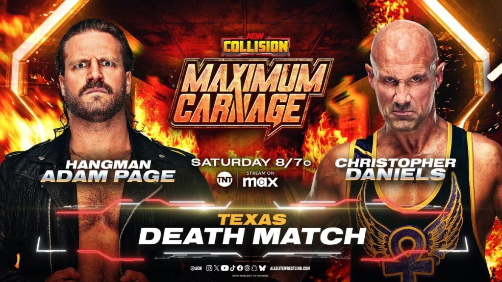 Promo for Jan. 18th AEW Collision match between Adam Page and Christopher Daniels.