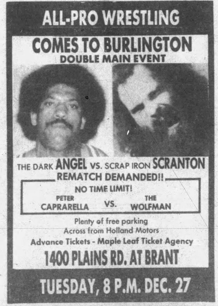Dark Angel headlining against Scrap Iron Scranton in Hamilton, Ontario, on December 27, 1983.