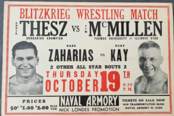 Lou Thesz vs Jim McMillen headlining the card.