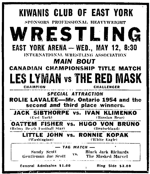 East York Arena in Toronto, May 12, 1954