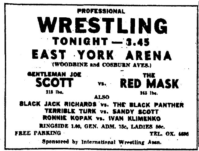 East York Arena in Toronto, September 14, 1953