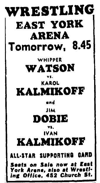 East York Arena in Toronto, August 18, 1955