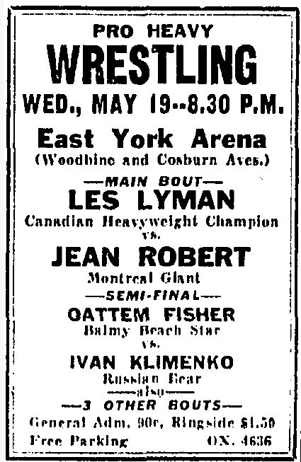 East York Arena in Toronto, May 19, 1954