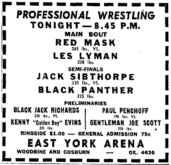 East York Arena in Toronto, July 22, 1953