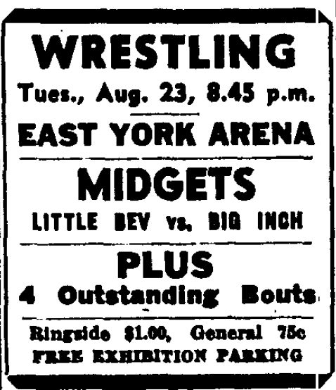 East York Arena in Toronto, August 23, 1955