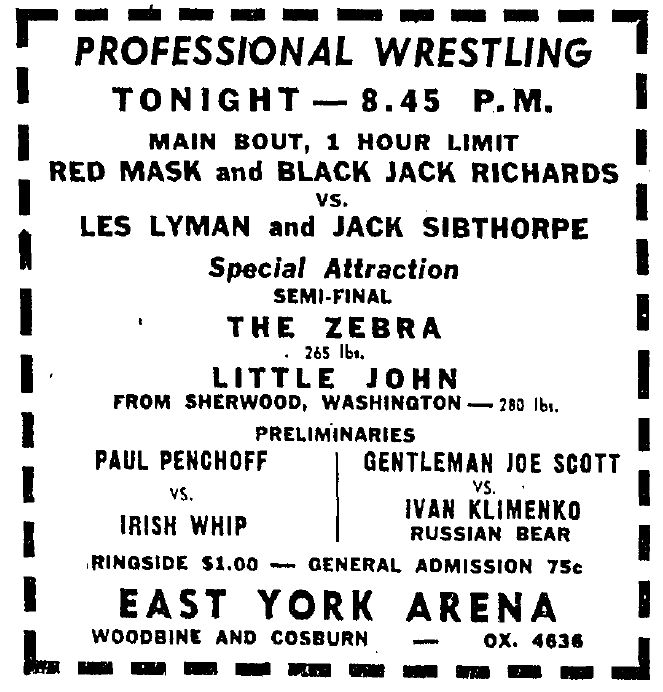 East York Arena in Toronto, July 29, 1953