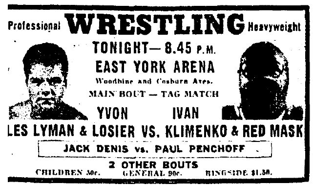 East York Arena in Toronto, June 30, 1954