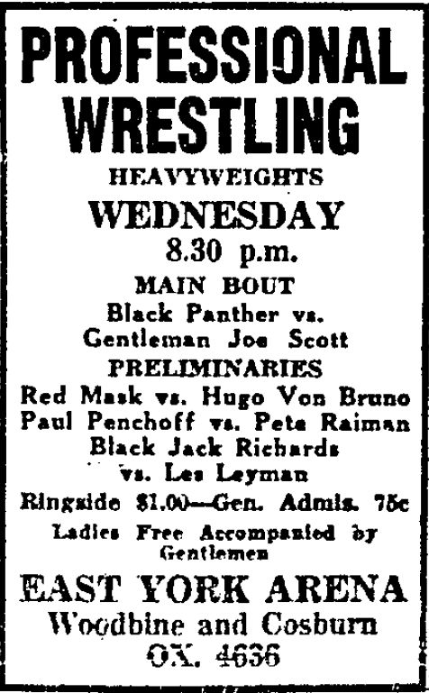 East York Arena in Toronto, July 8, 1953