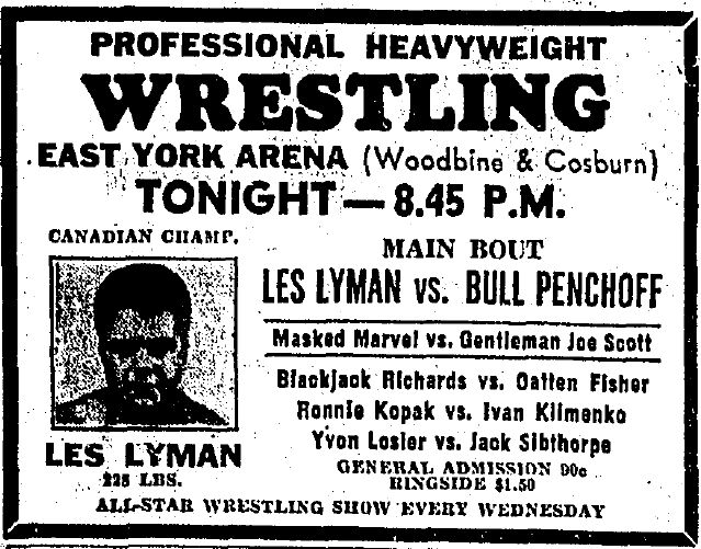 East York Arena in Toronto, June 9, 1954