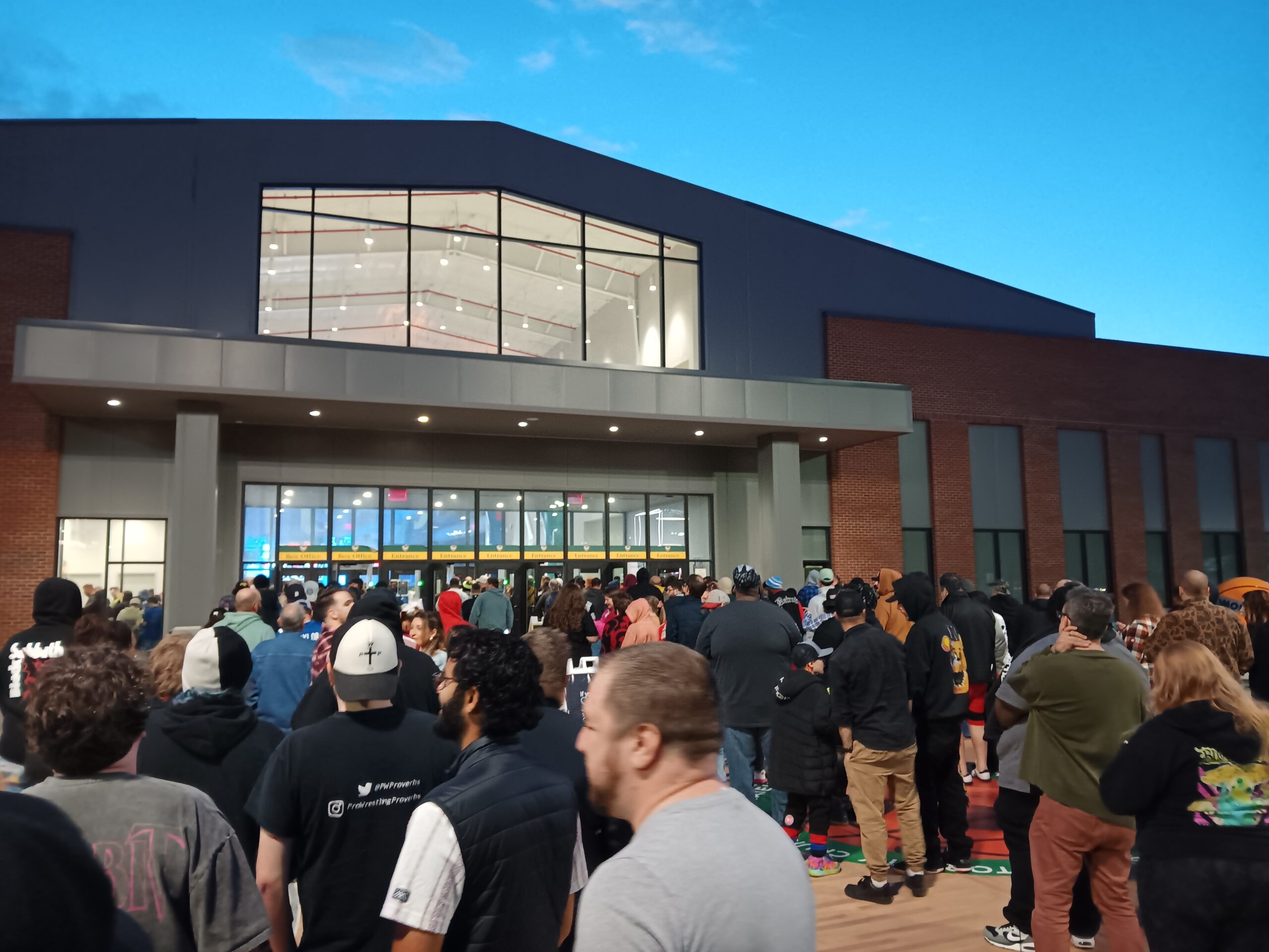 The crowd in line before TNA Bound For Glory at the Wayne State University Fieldhouse in Detroit, Michigan, on Saturday, October 26, 2024. Photo by Josh Olsen