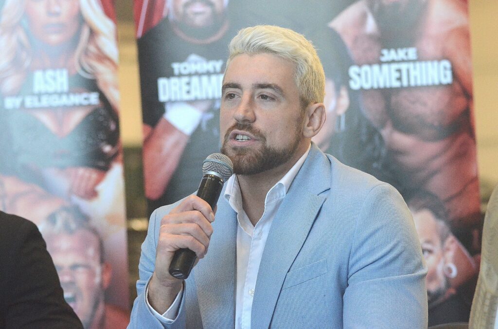 Joe Hendry at TNA Bound for Glory Press Conference in Detroit on October 24, 2024. Photo by Brad McFarlin. 